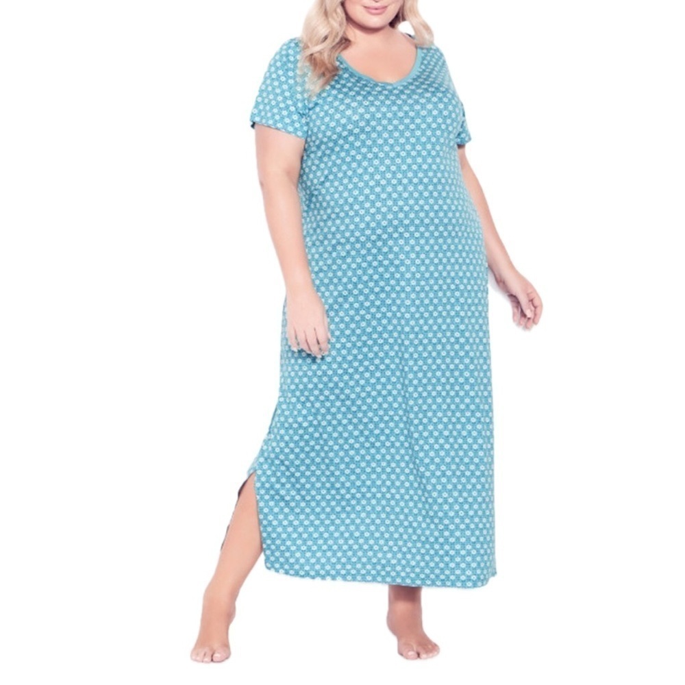 Avenue Short Sleeve Maxi Sleep Dress 3X/4X 1LM02.5